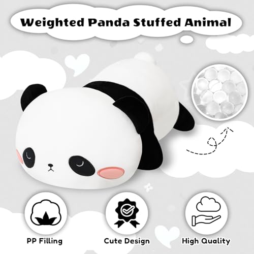 Finebee Weighted Panda Stuffed Animal 9.8 Inch - Soft Comfort Plush Toy for Kids and Adults