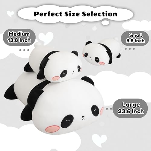Finebee Weighted Panda Stuffed Animal 9.8 Inch - Soft Comfort Plush Toy for Kids and Adults