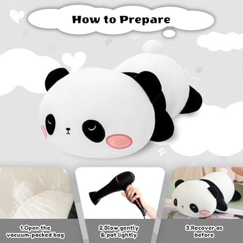 Finebee Weighted Panda Stuffed Animal 9.8 Inch - Soft Comfort Plush Toy for Kids and Adults