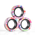 Finger Rock Magnetic Fidget Rings - 3 Pack Stress Relief Spinner Rings for Anxiety, ADHD Focus, and Calming - Smooth Plastic, Portable, Ages 8+