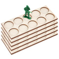 FINGERINSPIRE 5 Pack 10-Hole War Unit Tray for 25mm Bases – Wooden Rectangle Formation Movement Trays