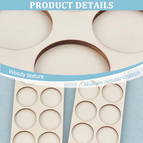 FINGERINSPIRE 5 Pack 10-Hole War Unit Tray for 25mm Bases – Wooden Rectangle Formation Movement Trays