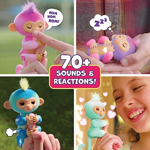Fingerlings Harmony Interactive Baby Monkey – Pink, 70+ Sounds, Touch Sensors, Soft Fur