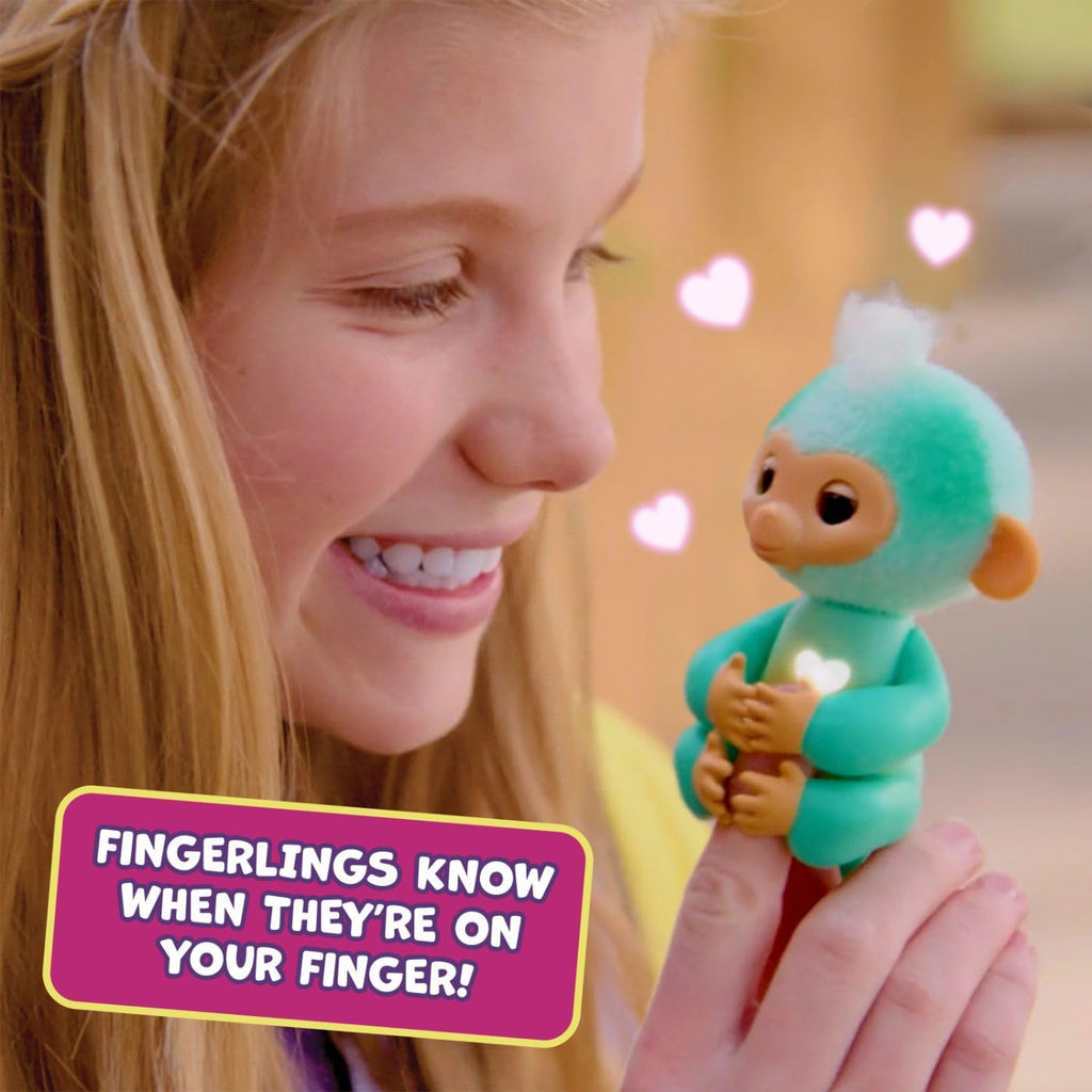 Fingerlings Harmony Interactive Baby Monkey – Pink, 70+ Sounds, Touch Sensors, Soft Fur