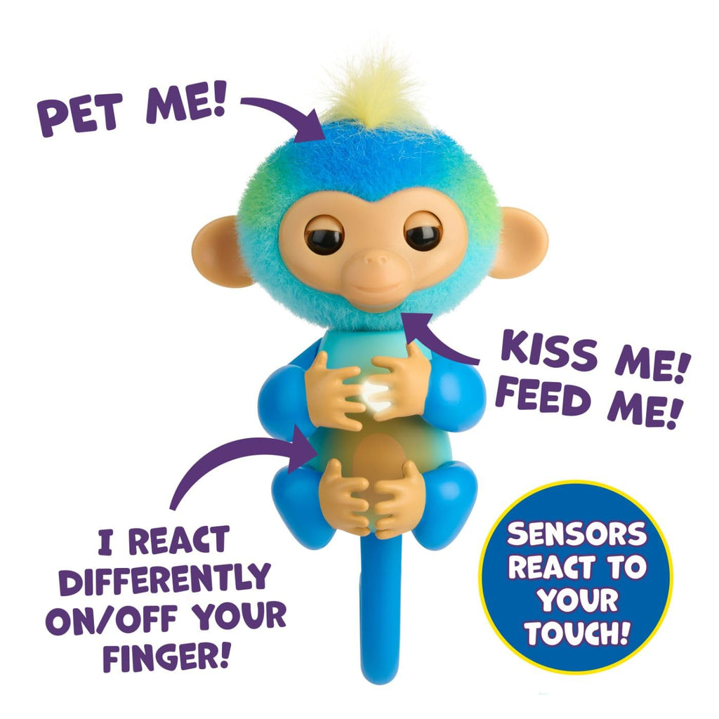 Fingerlings Leo (Blue) Interactive Baby Monkey – 70+ Sounds & Touch Reactions