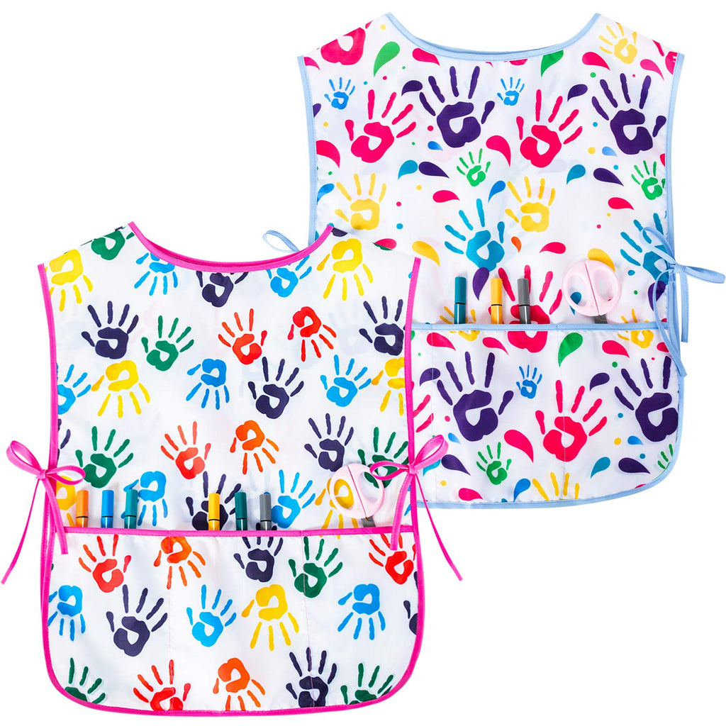 Fiodrimy Waterproof Art Smock for Toddlers and Kids – Sleeveless Painting Apron with Pockets, Ages 2-7