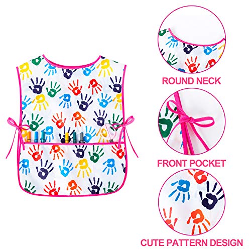 Fiodrimy Waterproof Art Smock for Toddlers and Kids – Sleeveless Painting Apron with Pockets, Ages 2-7