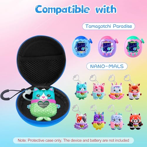 FIOPAZ Blue Hard EVA Carrying Case for Tamagotchi Paradise & NANO-MALS with Lanyard