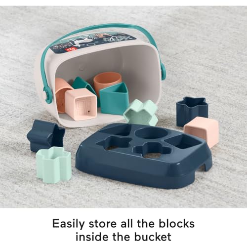 Fisher-Price Baby's First Blocks: 10-Piece Stacking and Sorting Set (Navy Fawn, Amazon Exclusive)