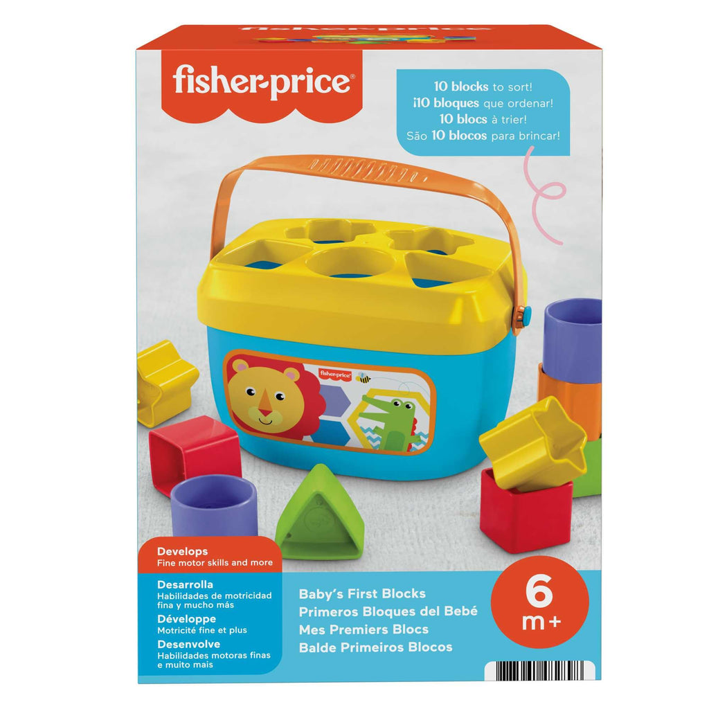 Fisher-Price Baby's First Blocks: 10 Shape Sorting & Stacking Toy for Infants 6+ Months
