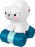 Fisher-Price Crawl-After Polar Bear: Press-and-Go Rolling Toy with Clicking Sounds and Soft Tail for Babies 9+ Months