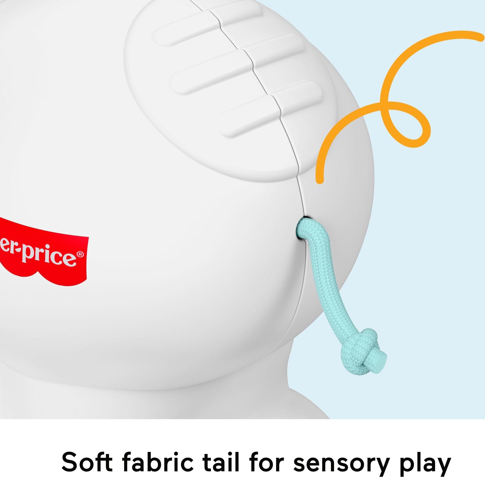 Fisher-Price Crawl-After Polar Bear: Press-and-Go Rolling Toy with Clicking Sounds and Soft Tail for Babies 9+ Months