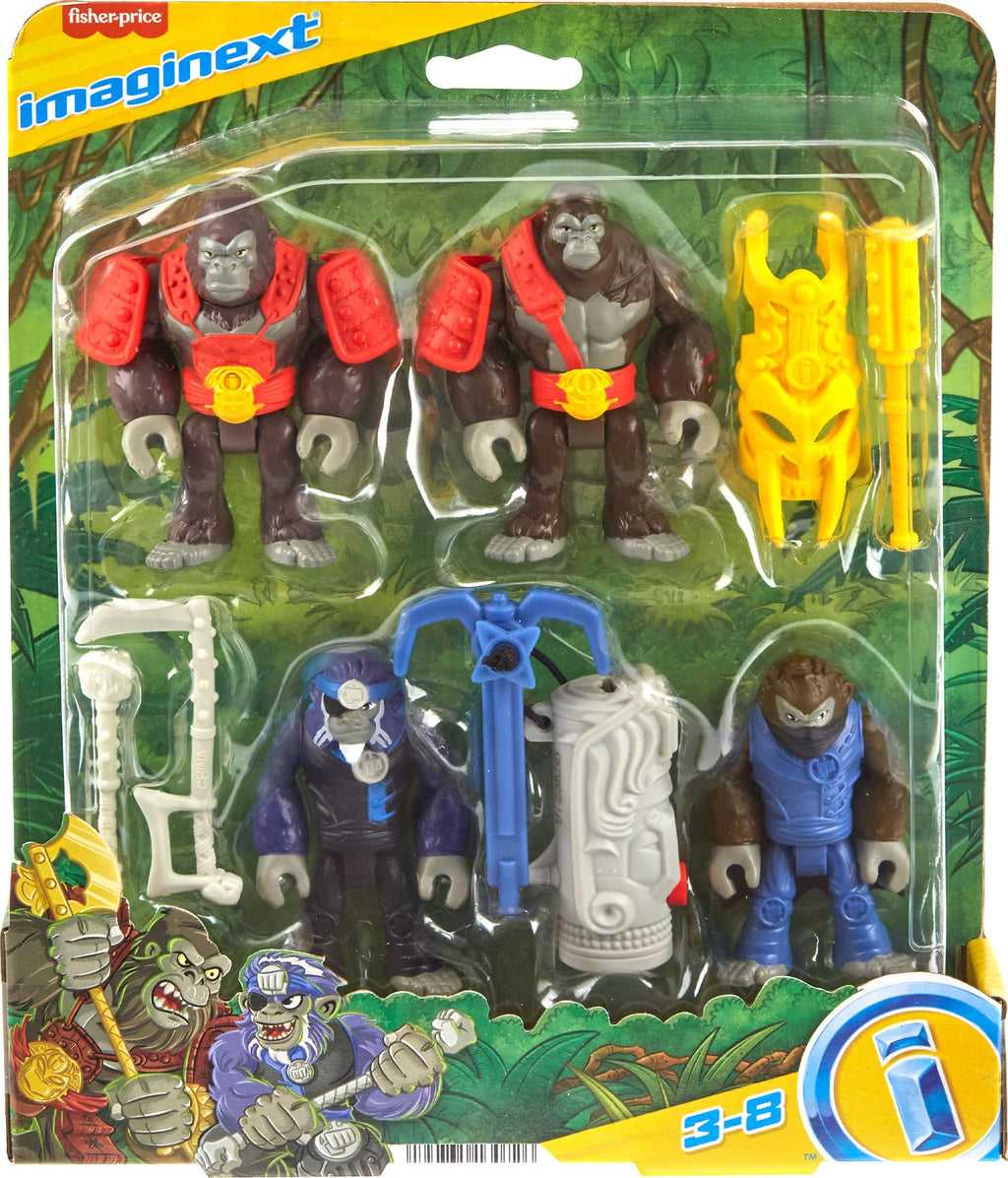 Fisher-Price Imaginext Boss Level Army Pack – 9-Piece Monkey & Gorilla Battle Set