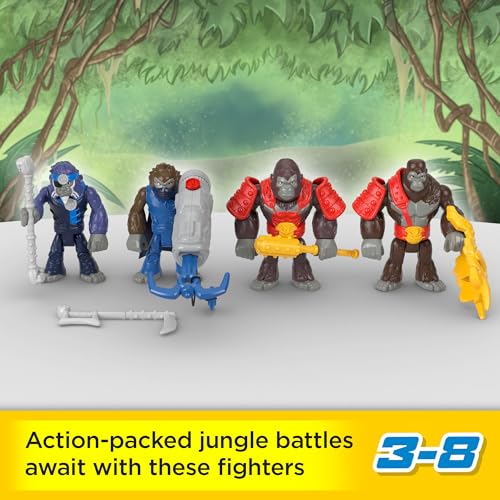 Fisher-Price Imaginext Boss Level Army Pack – 9-Piece Monkey & Gorilla Battle Set