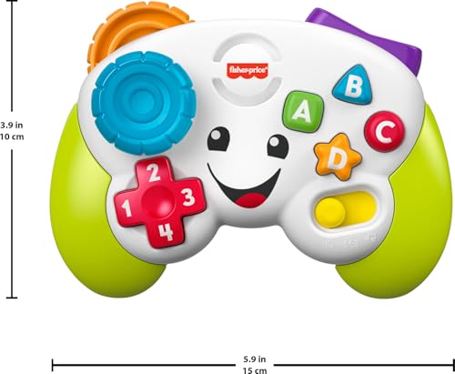 Fisher-Price Laugh & Learn Game Controller: Green Musical Pretend Play Toy for Babies 6+ Months