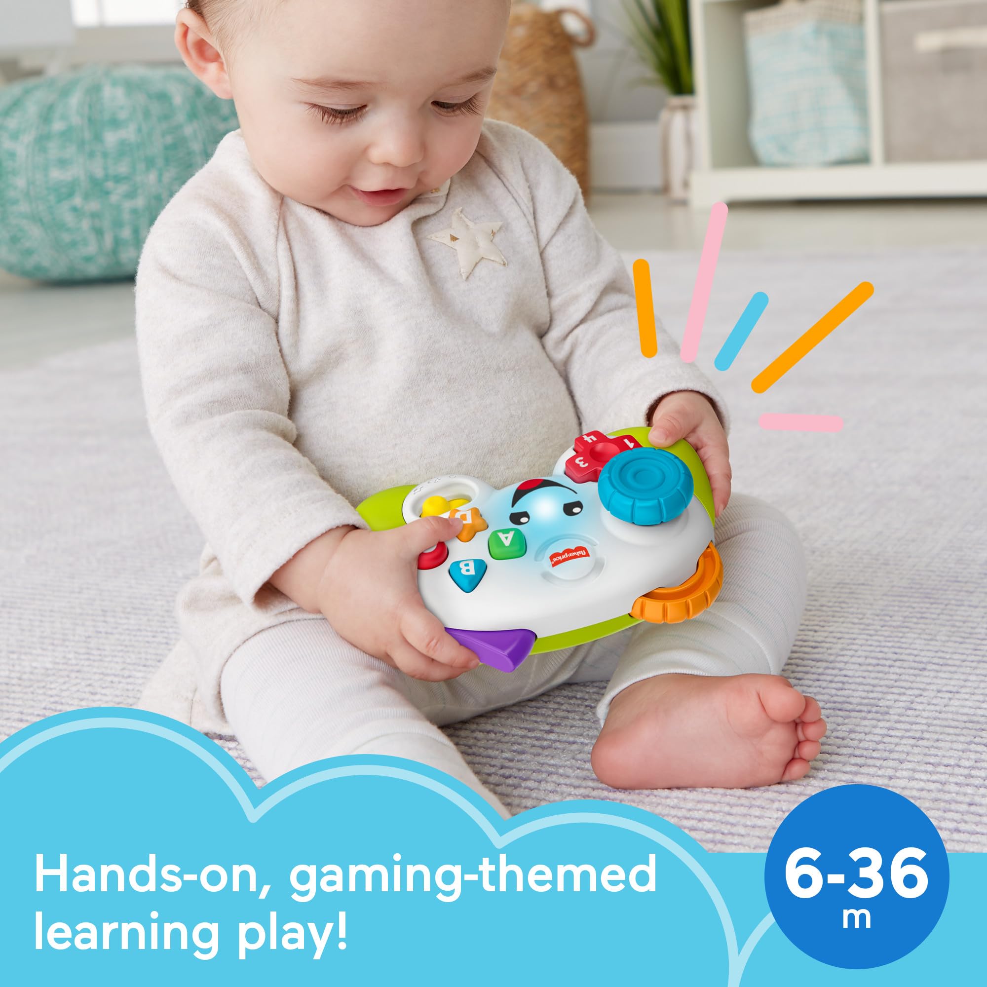 Fisher-Price Laugh & Learn Game Controller: Green Musical Pretend Play Toy for Babies 6+ Months