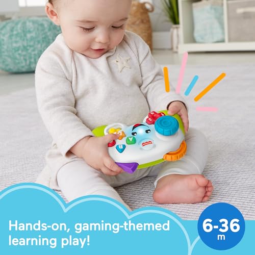 Fisher-Price Laugh & Learn Game Controller: Green Musical Pretend Play Toy for Babies 6+ Months