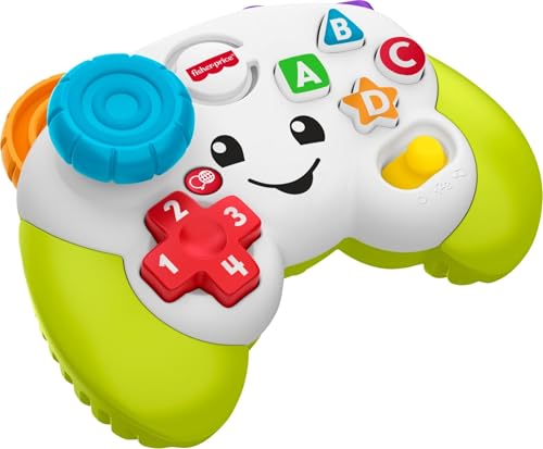 Fisher-Price Laugh & Learn Game & Learn Controller – Pretend Video Game Toy with Lights, Music & Multilingual Songs for Babies 6+ Months
