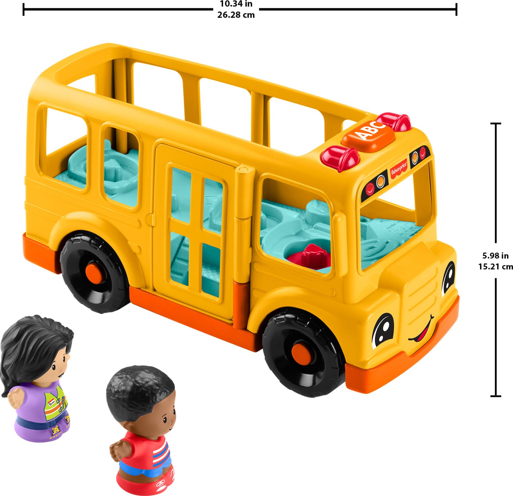 Fisher-Price Little People School Bus with Lights, Music, and 2 Figures for Ages 1-5