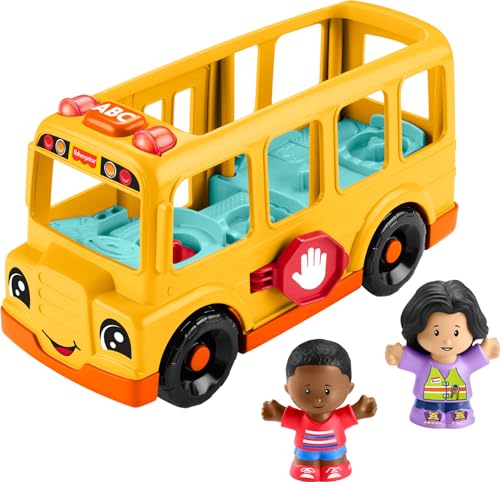Fisher-Price Little People School Bus with Lights, Music, and 2 Figures for Ages 1-5