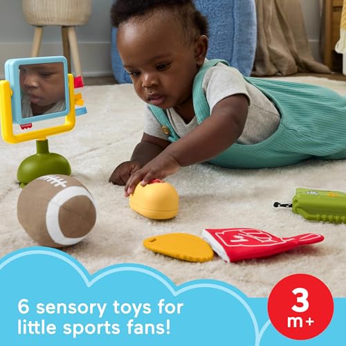 Fisher-Price Mini Me Moments Tiny Tailgater Set – 6-Piece Sensory Toy Set for Babies 3+ Months