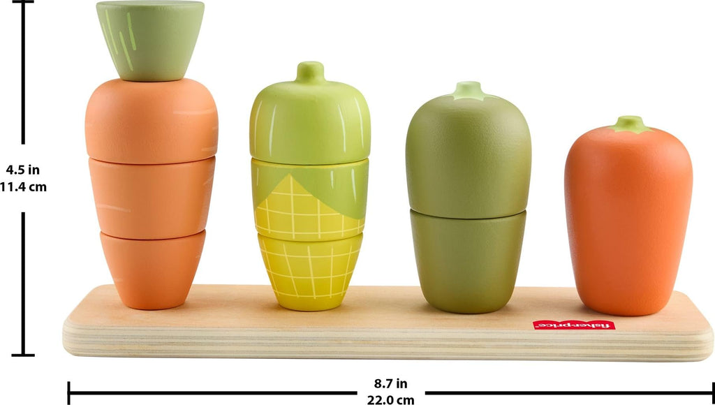 Fisher-Price Wood Toddler Veggie Stacker – Tiny Garden Sorting Toy for Ages 18+ Months (Amazon Exclusive)