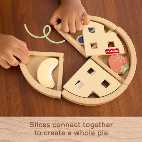Fisher-Price Wooden Fruit Pie Pretend Play Set – 16-Piece FSC-Certified Wood Toy for Kids Ages 3+