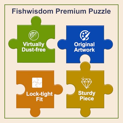 Fishwisdom 500-Piece Donut Cupcake Jigsaw Puzzle – 20.5x15 inch, Eco-Friendly, with Poster & Bag