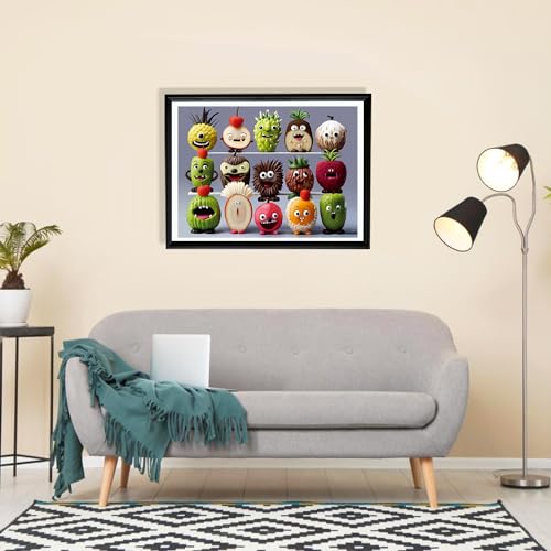 Fishwisdom 500-Piece Happy Fruits Jigsaw Puzzle – Eco-Friendly Recycled Cardboard, Includes Poster and Storage Bag