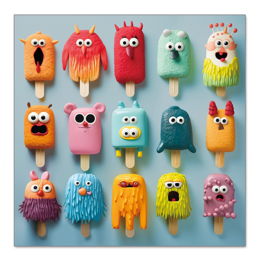 Fishwisdom 500-Piece Monster Popsicles Jigsaw Puzzle for Adults and Kids, 19.7x19.7 Inch