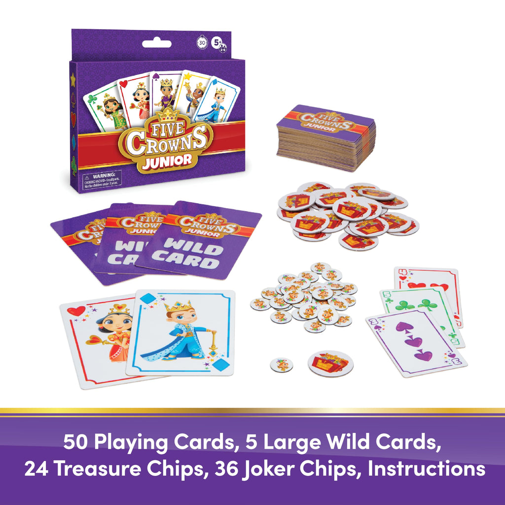 Five Crowns Jr. Card Game for Kids – Simplified Rummy with Rotating Wild Cards, Ages 5+