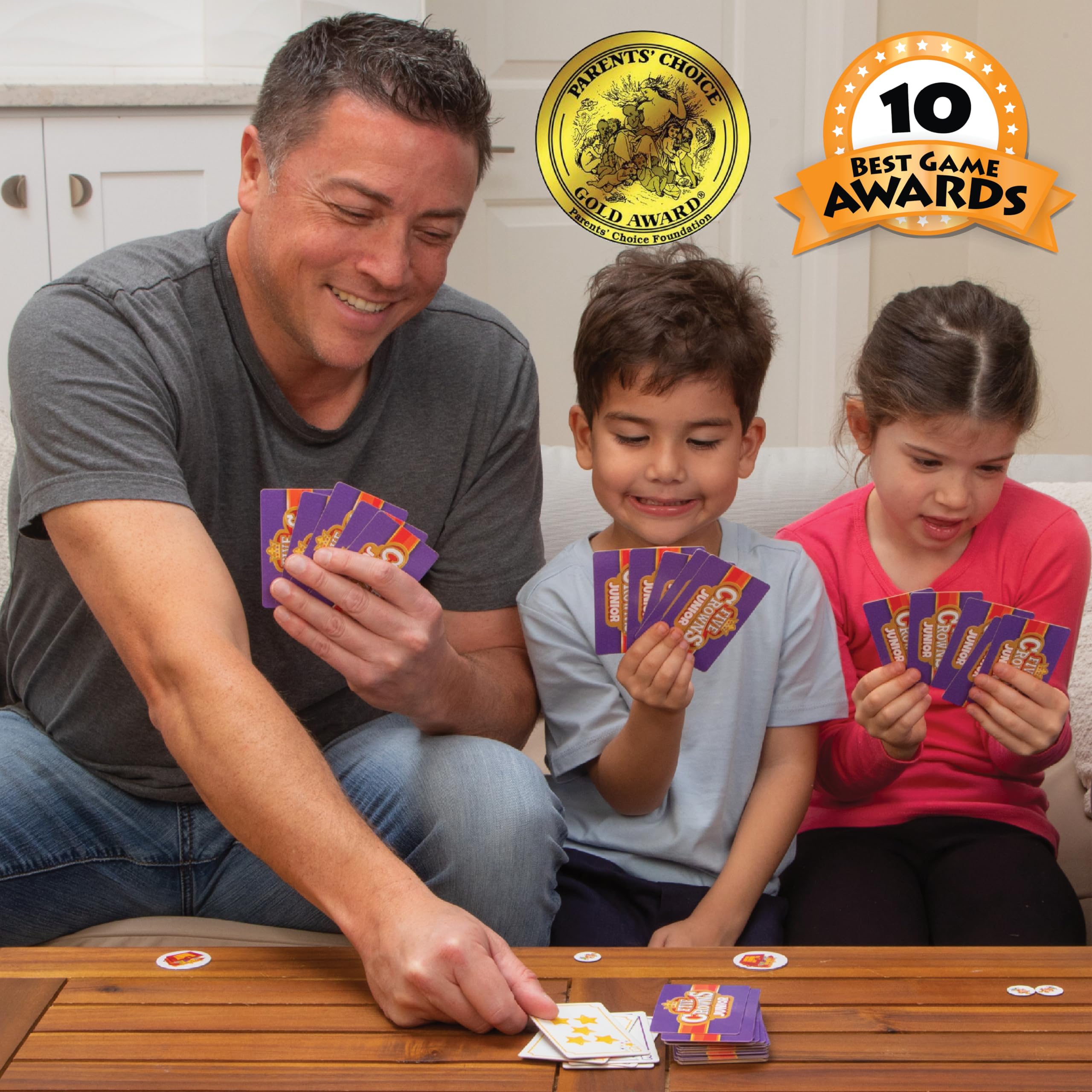 Five Crowns Jr. Card Game for Kids – Simplified Rummy with Rotating Wild Cards, Ages 5+