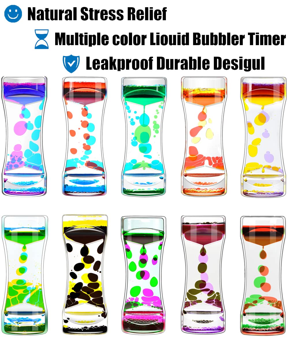 FKYTION Liquid Motion Bubbler Timer Pack of 2 – Calming Sensory Fidget Toy for Focus and Relaxation