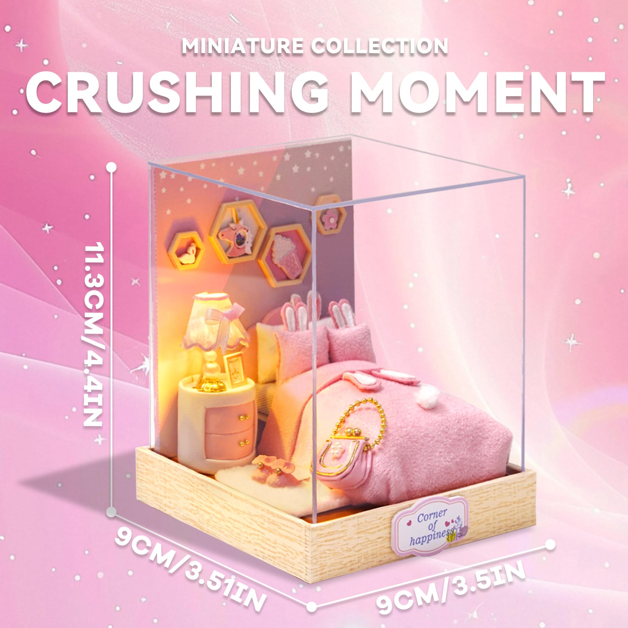 Flever Crushing Moment Dollhouse Miniature DIY Kit – Creative Room with Furniture for Romantic Gift