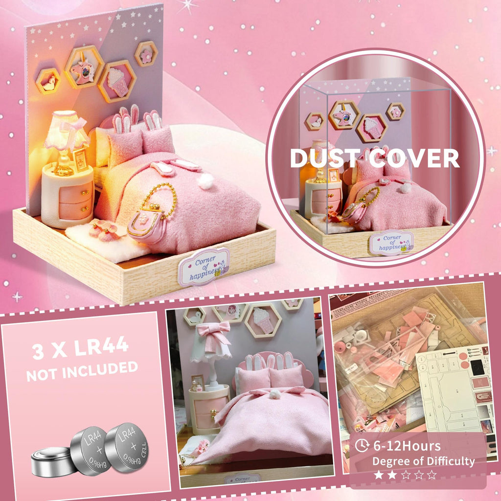 Flever Crushing Moment Dollhouse Miniature DIY Kit – Creative Room with Furniture for Romantic Gift