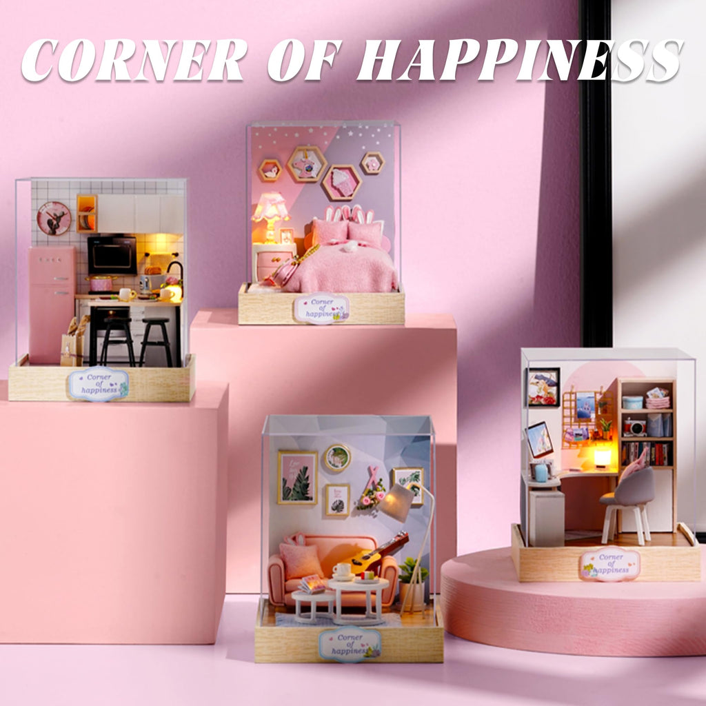 Flever Crushing Moment Dollhouse Miniature DIY Kit – Creative Room with Furniture for Romantic Gift