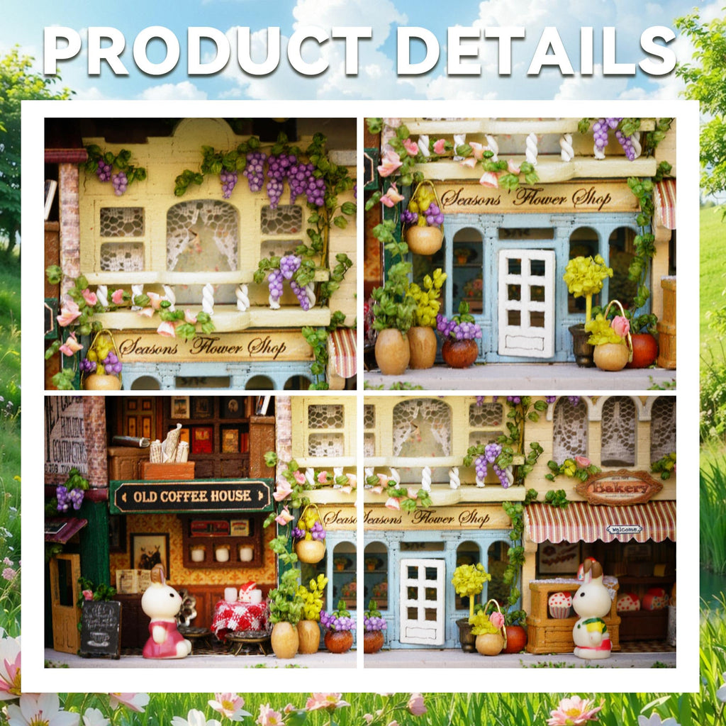 Flever Happy Corner DIY Miniature Dollhouse Kit – 5.62x3.3x1 Inch Room with Furniture