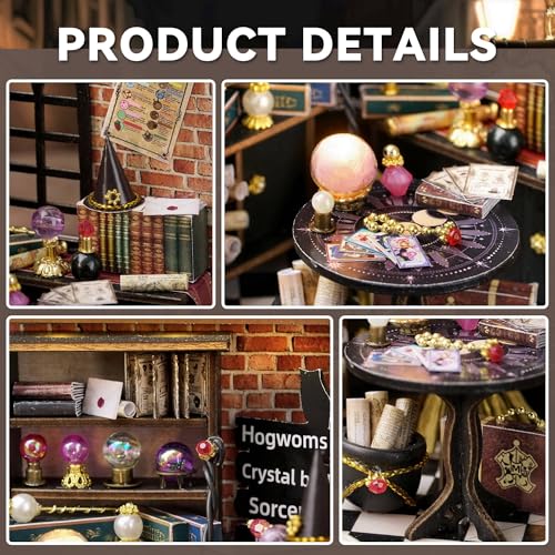 Flever Moon Magic Dollhouse Miniature DIY Kit – 1:32 Scale Creative Room with Furniture, LED Lights, and Plexiglass Cover