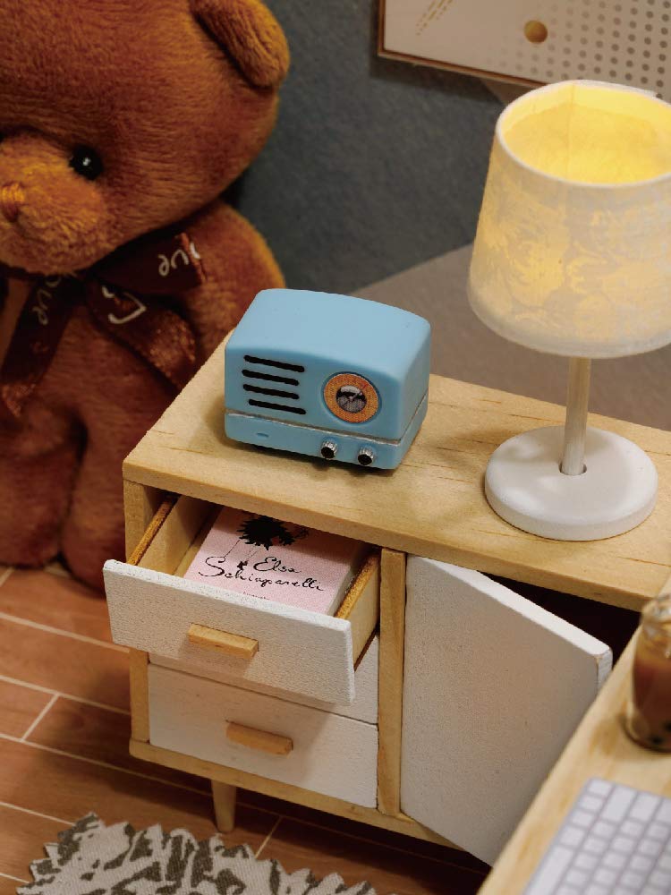 Flever Sunny Study Dollhouse Miniature DIY Kit - 1:32 Scale Creative Room with Furniture
