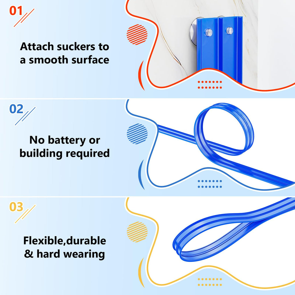 Flexible 15-Foot Race Track with Suction Cups – Compatible with Hot Wheels & 1/64 Cars, Includes 8 Toy Cars for Kids Ages 3+
