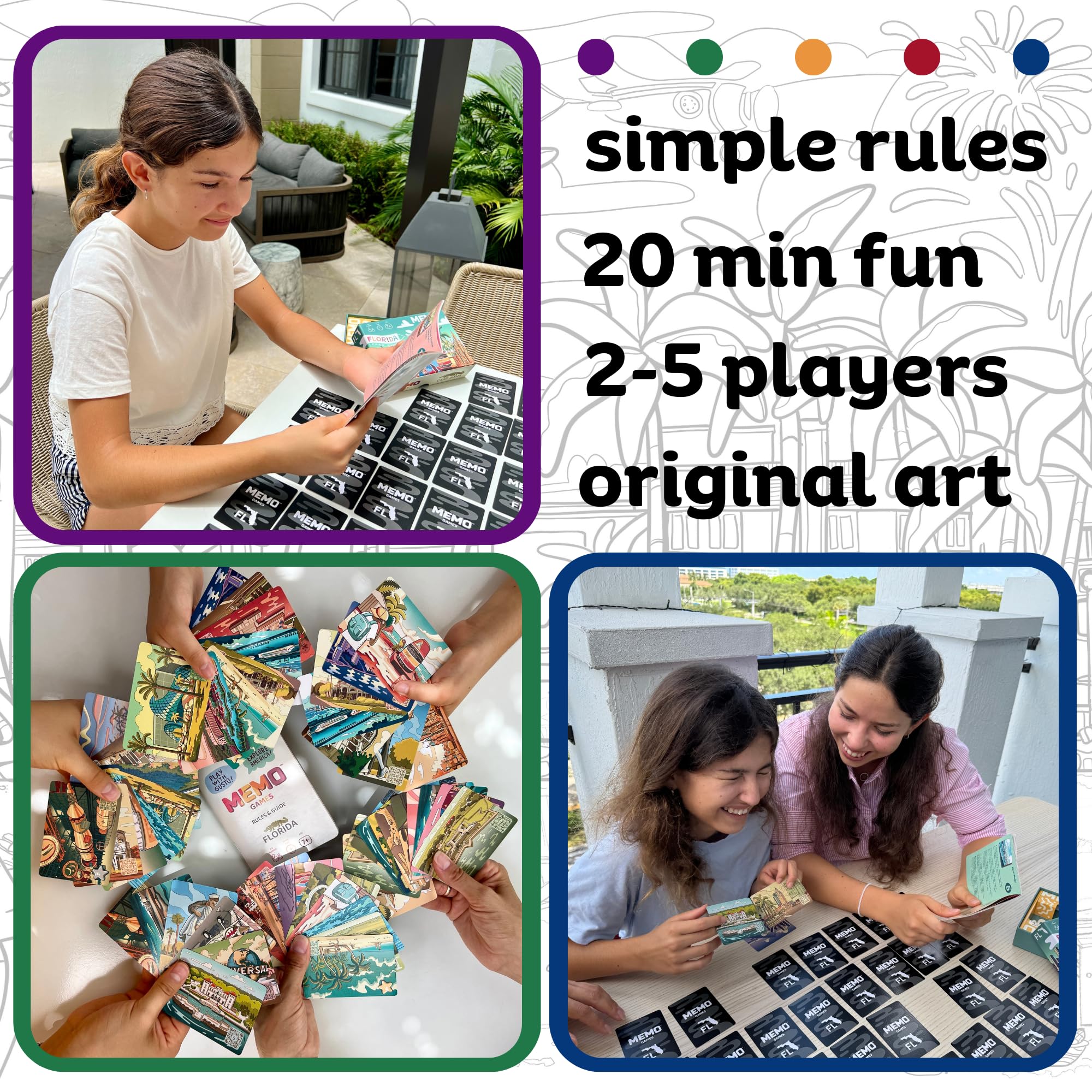Florida Landmarks Memory Game – 50 Cards with QR Facts, Ages 7+
