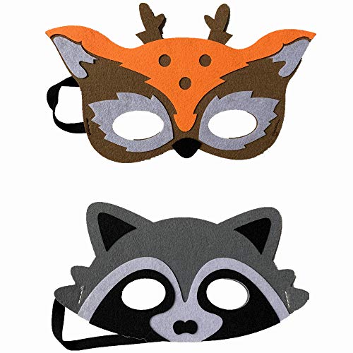 FLOWERBB 12pc Felt Animal Masks Set - Woodland & Jungle Creatures for Kids Party Favors