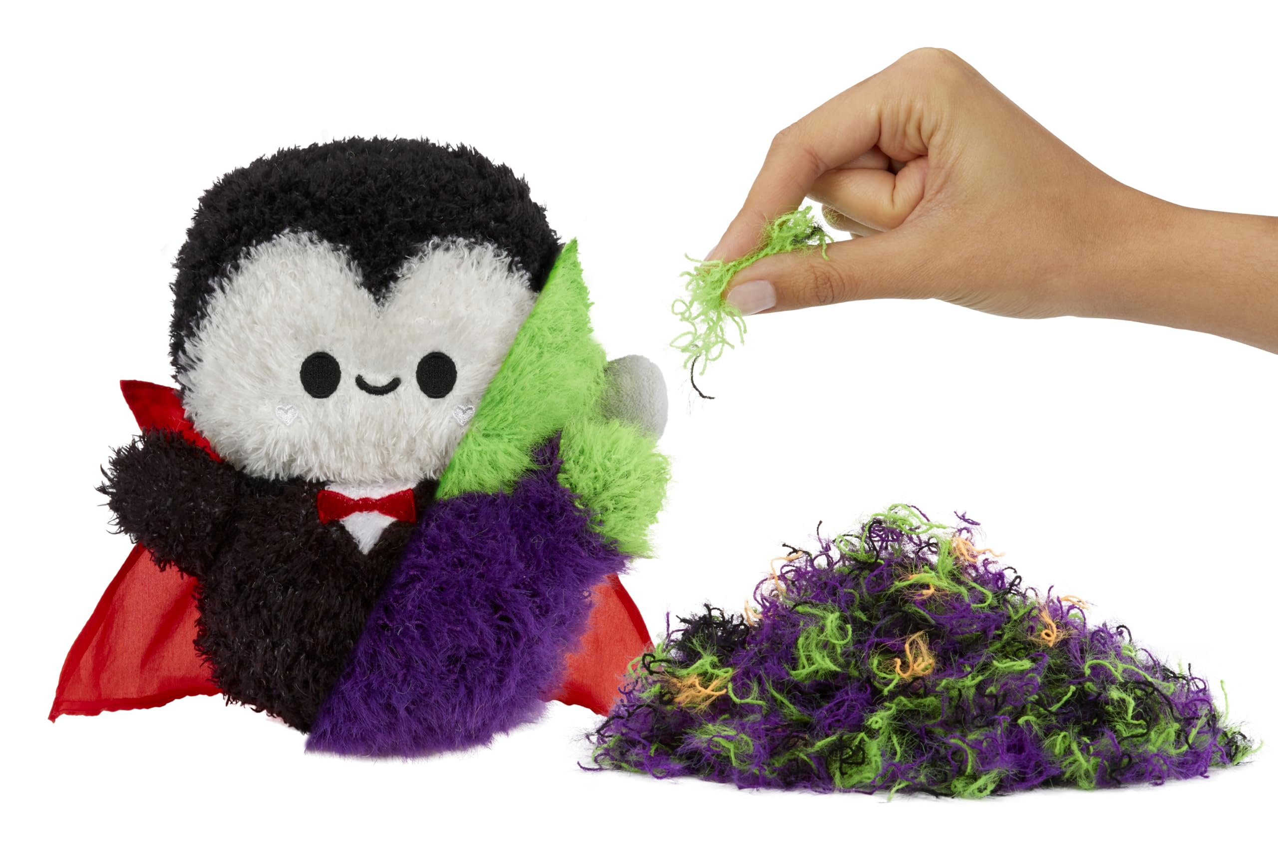 Fluffie Stuffiez Halloween Frankenstein Small Plush – Surprise Reveal, ASMR Fidget, DIY Fur Pulling Toy