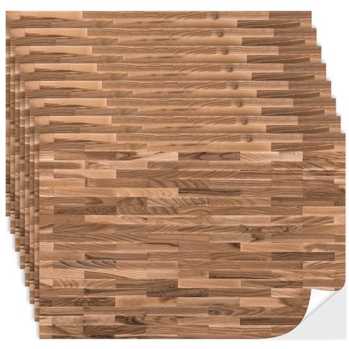 Flutesan 12-Pack Miniature Dollhouse Wallpaper & Flooring Sheets – Peel and Stick, 8.27 x 11.69 Inches, Classic Wood Grain