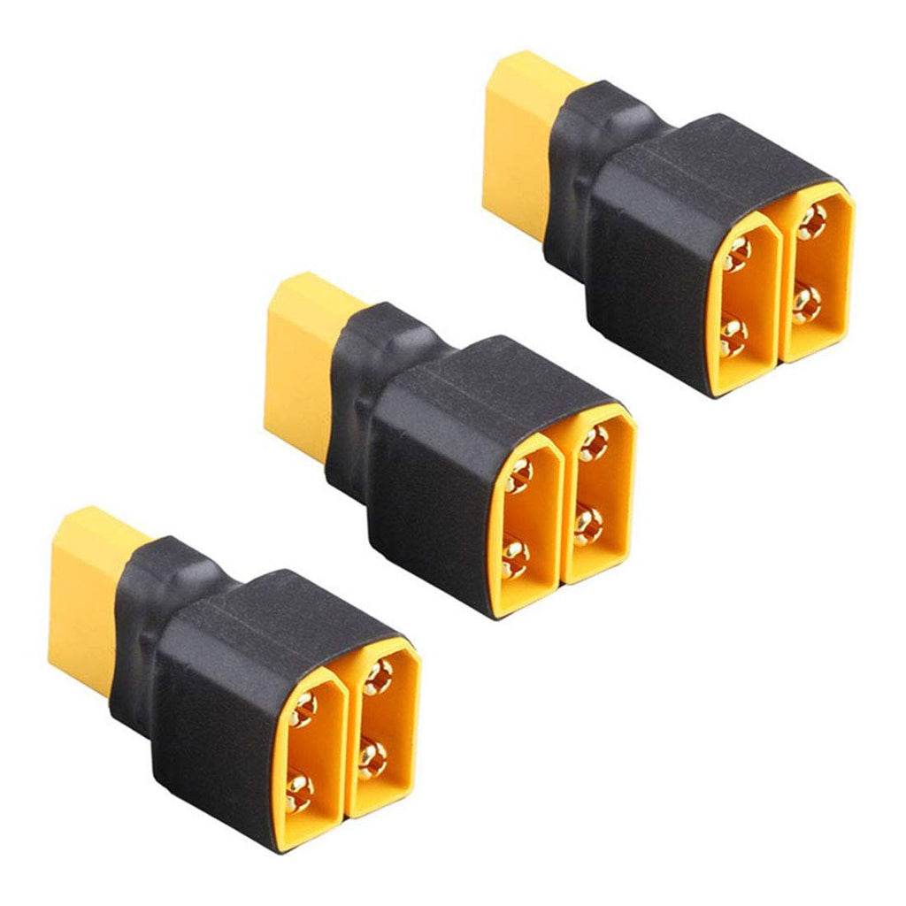 FLY RC XT90 Parallel Battery Connector Adapter 3-Pack – 1 Female to 2 Male for RC LiPo/NiMH
