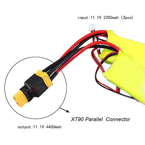 FLY RC XT90 Parallel Battery Connector Adapter 3-Pack – 1 Female to 2 Male for RC LiPo/NiMH