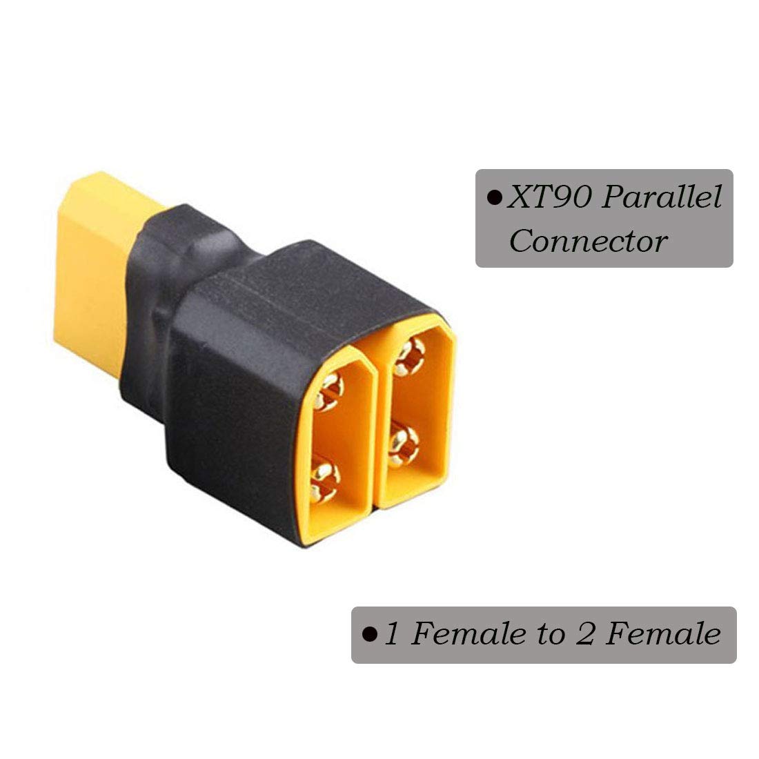 FLY RC XT90 Parallel Battery Connector Adapter 3-Pack – 1 Female to 2 Male for RC LiPo/NiMH