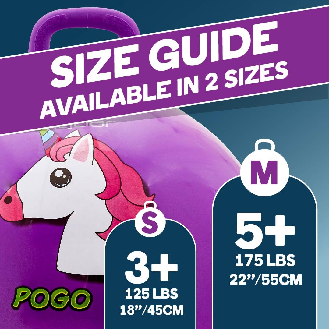 Flybar 18-Inch Hopper Ball for Kids – Inflatable Bouncy Ride-On with Handle, Includes Pump, Supports Up to 165 lbs, Ages 3+