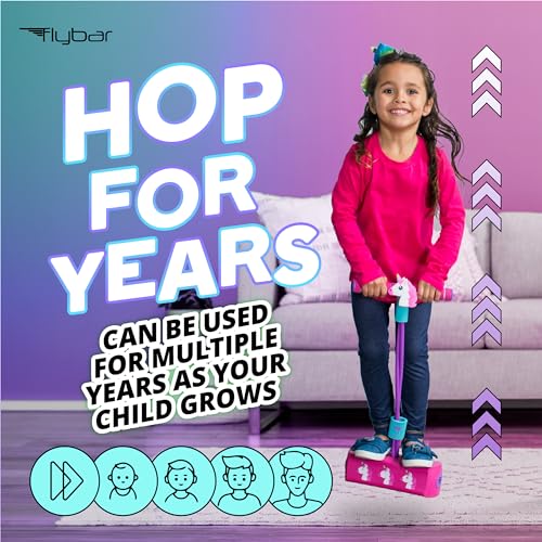 Flybar My First Foam Pogo Jumper - Unicorn Design, Safe Pogo Stick for Toddlers Ages 3+, Supports up to 250lbs