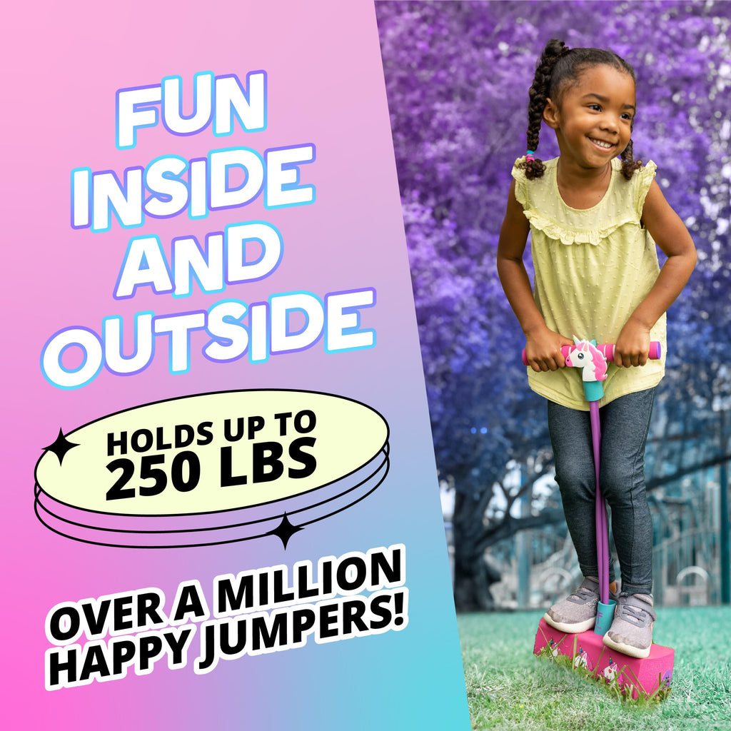 Flybar My First Foam Pogo Jumper - Unicorn Design, Safe Pogo Stick for Toddlers Ages 3+, Supports up to 250lbs